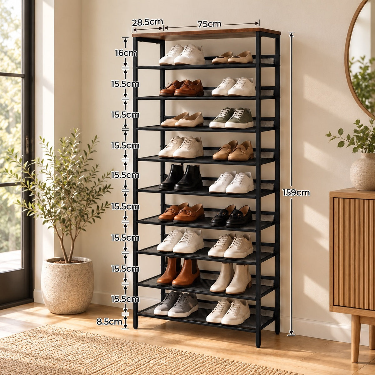 10 level shoe storage rack organiser