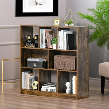 Industrial 8 Cube Storage Unit Rustic Brown